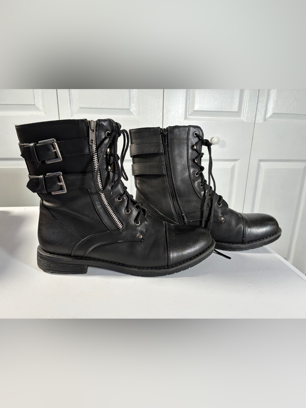 Hot Cakes Black Raider Combat Boots